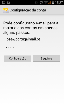 Configurar o seu e-mail no Android 2