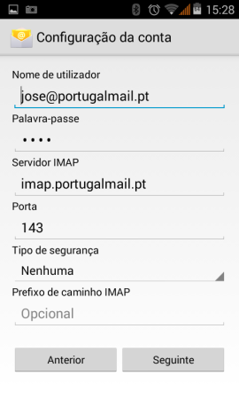 Configurar o seu e-mail no Android 4