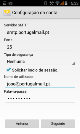 Configurar o seu e-mail no Android 5